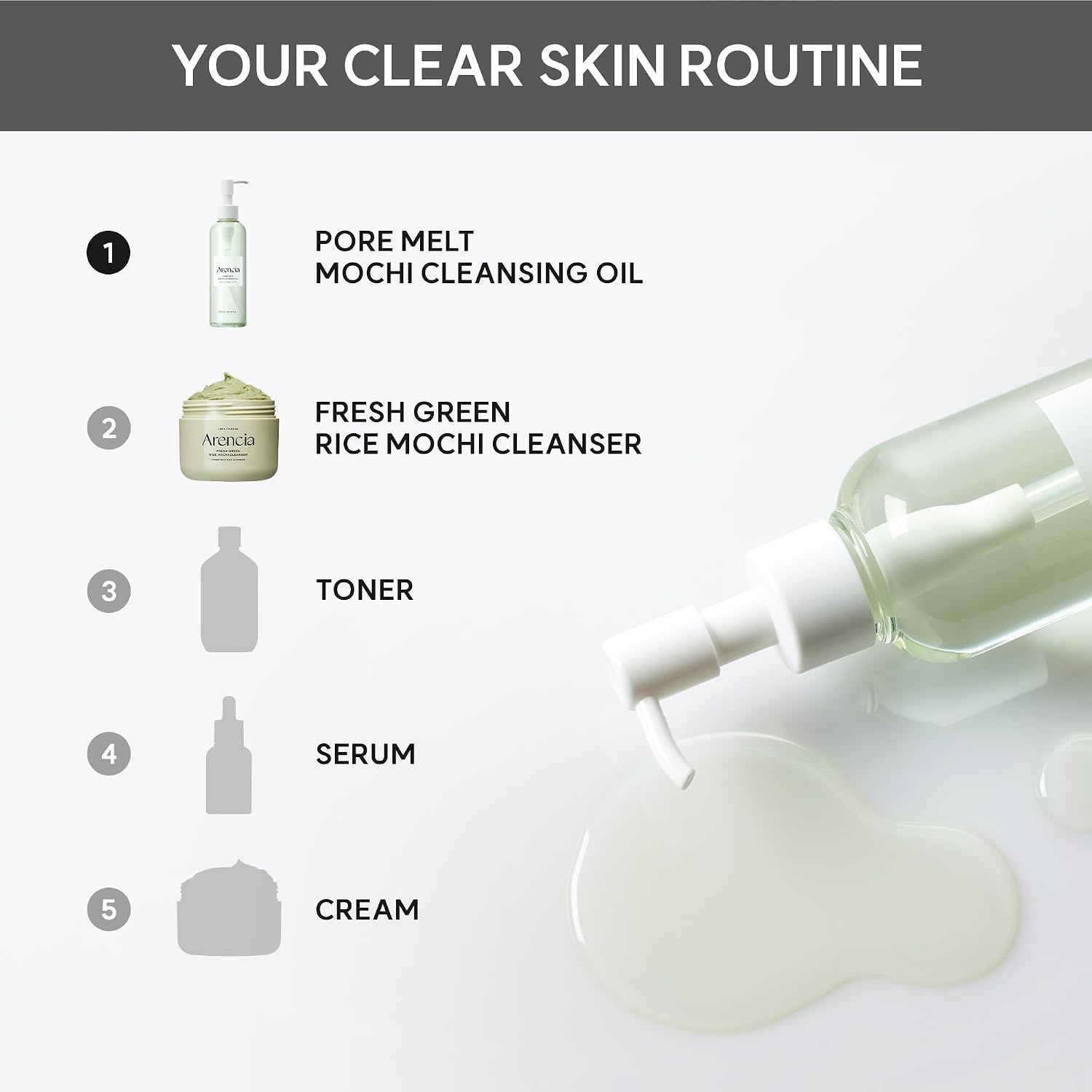 image:imageARENCIA Pore Melt Mochi MakeupRemoving Cleansing Oil NonComedogenic Rice Amino Acids HD Vitamin E Cica amp Ceramide 676 fl oz676 Fl Oz Pack of 1