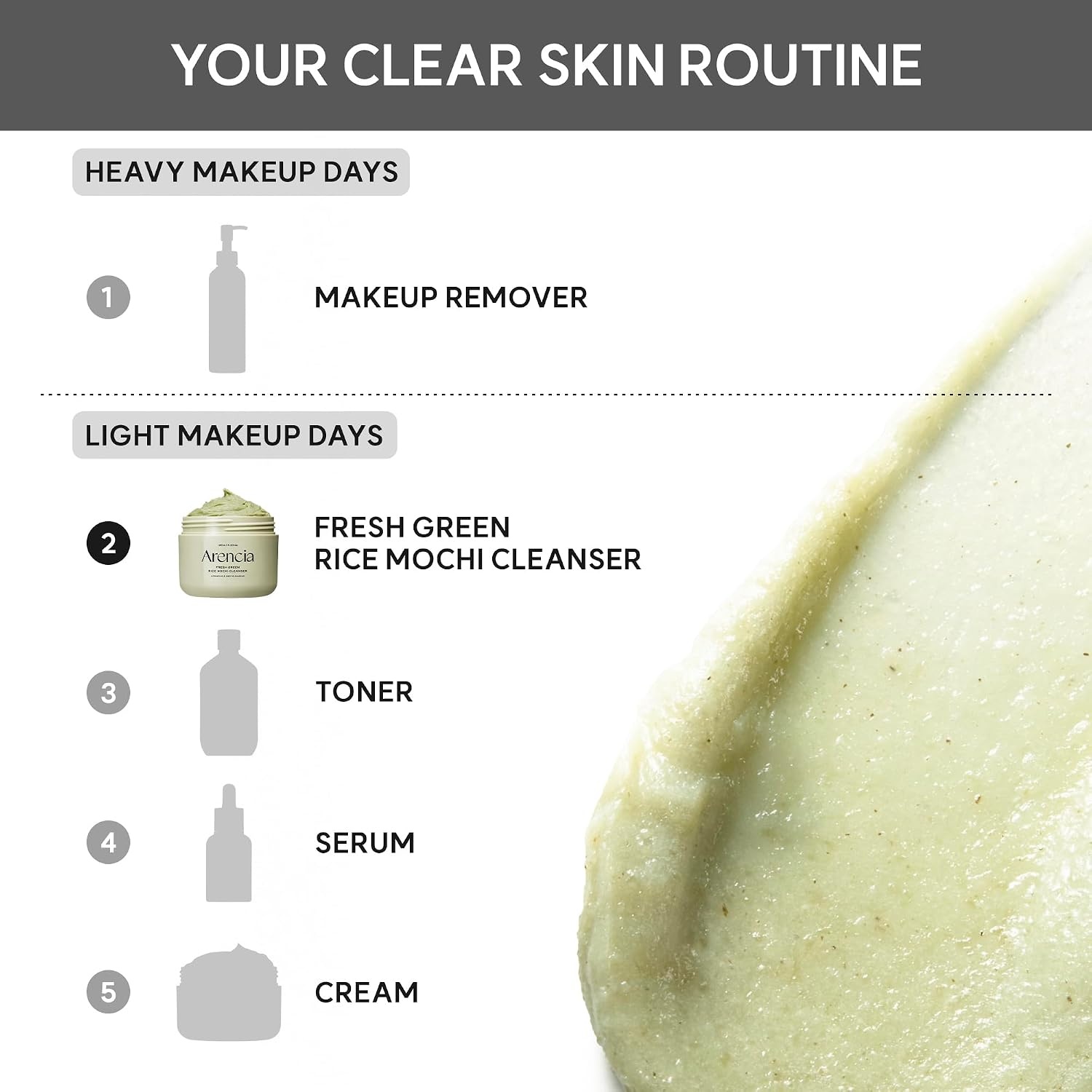 image:imageArencia Black Tea Rice Mochi Face Cleanser DeepCleansing Pore Care Sebum Control Oily Skin 120g 423 ozGreen