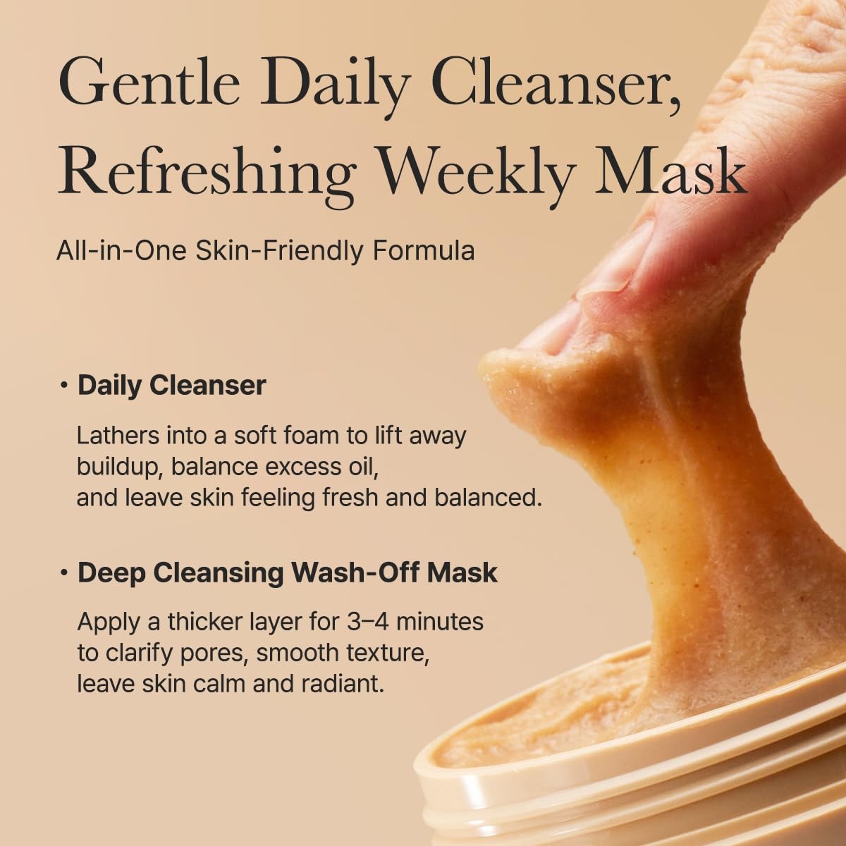 image:imageArencia Rosehip Rice Mochi Face Cleanser amp Daily Scrub Moisturizing Exfoliating amp DeepCleansing All Skin Types with Rice Powder amp Rice Water 176ozCalendula