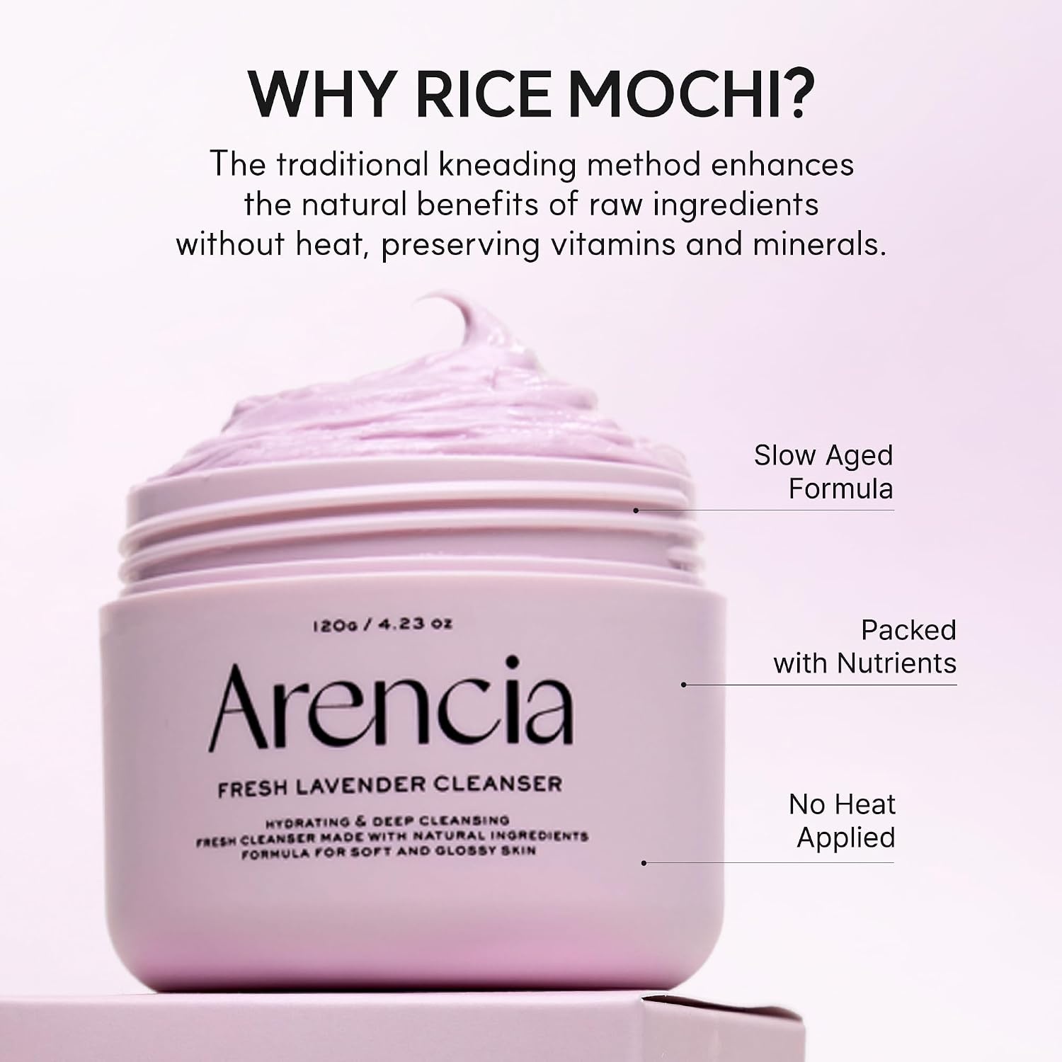 image:imageArencia Rosehip Rice Mochi Face Cleanser amp Daily Scrub Moisturizing Exfoliating amp DeepCleansing All Skin Types with Rice Powder amp Rice Water 176ozLavender