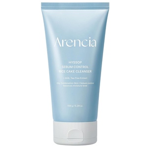 ARENCIA Hyssop Sebum Control Rice Cake Cleanser, AHA Tea Tree Face Wash for Oily Combination Skin 150ml / 5.07 fl oz(Hyssop)